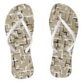 Beige Unique Black en White Pattern Teenslippers (Voetbed)