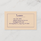 Beige universiteitsprofessor visitekaartje (Achterkant)