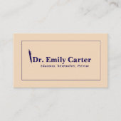 Beige universiteitsprofessor visitekaartje (Voorkant)