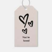 Beige Valentijnsdag Gift Labels Cadeaulabel (Voorkant)