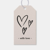 Beige Valentijnsdag Gift Labels Cadeaulabel (Voorkant)