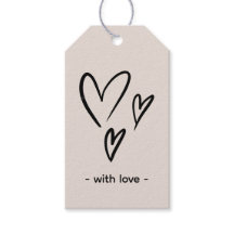 Beige Valentijnsdag Gift Labels
