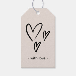 Beige Valentijnsdag Gift Labels Cadeaulabel