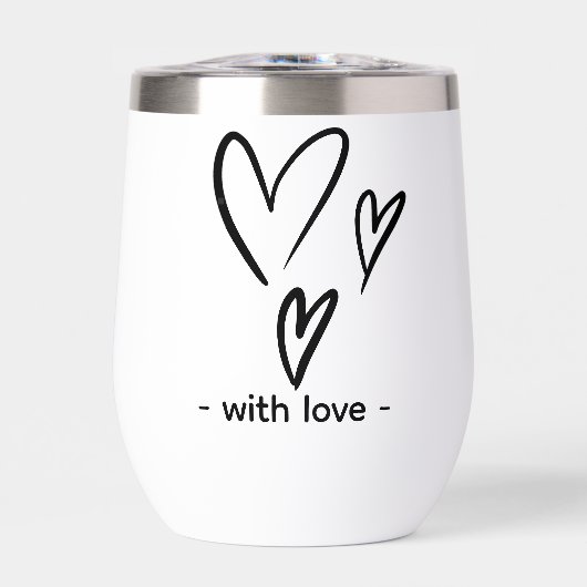 Beige Valentijnsdag Thermal Wine Tumbler (Voorkant)