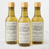 Beige Vanilla Extract Fles Zelfgemaakt met liefde Wijn Etiket (Flessen)