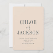 Beige Vanilla Neutraal Moderne Fotobruiloft Save The Date (Voorkant)