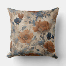 Beige Verbrand Oranje Stofachtige Marineblauwe Blo
