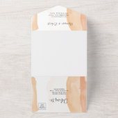 Beige Verbrandde Oranje kleurenpenseelstreken All In One Uitnodiging (Buitenkant)