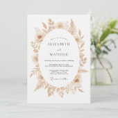 Beige Verfijnde Boho Bruiloft Kaart (Staand voorkant)