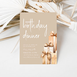 Beige Verjaardagsdiner met Cadeaus Kaart