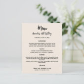 Beige verjaardagsfeestmenu (Staand voorkant)