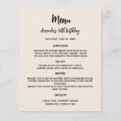 Beige verjaardagsfeestmenu (Voorkant)