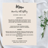 Beige verjaardagsfeestmenu