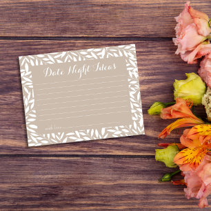 Beige verlaat Vrijgezellenfeest Date Night Ideeën Informatiekaartje