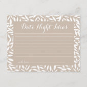 Beige verlaat Vrijgezellenfeest Date Night Ideeën Informatiekaartje (Voorkant)