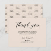 Beige Verzendpakket - Hartelijk dank - Kaart (Voorkant / Achterkant)