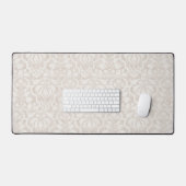 Beige  Victoriaans Damast Naadloos Patroon Bureaumat (Keyboard & Muis)
