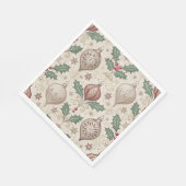 Beige Vintage Bauble Christmas Holiday Servet (Hoek)