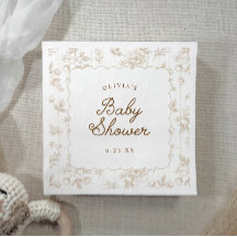 Beige vintage bloemendessin met scalloprand baby s