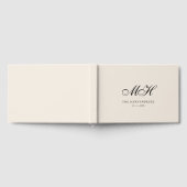 Beige Vintage Elegante Script Monogram Huwelijk Gastenboek (Volledig)