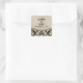 Beige Vintage Swirls Wedding Stickers (Tas)