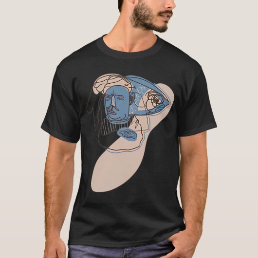 Beige vis man t-shirt (Voorkant)