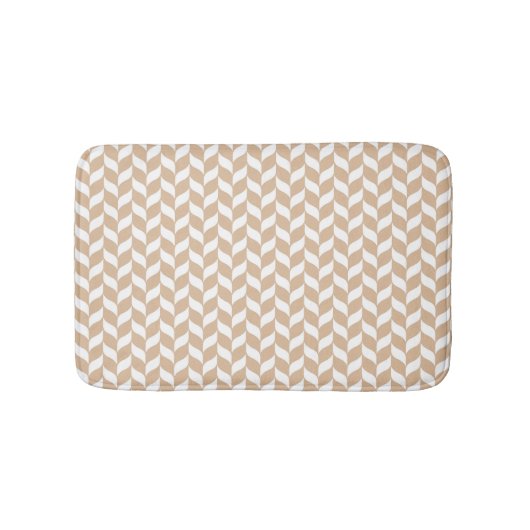 Beige visgraatpatroon badmat (Voorkant)