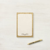 Beige vleugels post-it® notes (Op bureau)