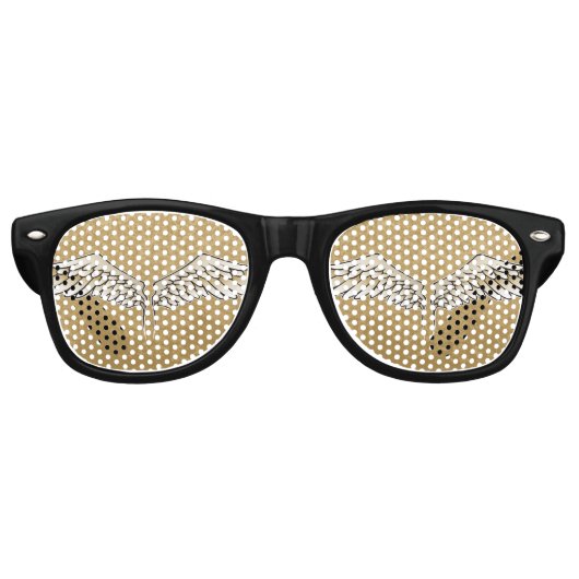Beige vleugels retro zonnebril (Voorkant)
