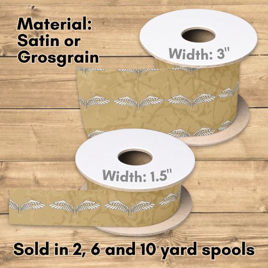 Beige vleugels satijnen lint