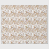 Beige vloeibaar marmer, gouden lijnkunst. cadeaupapier (Vlak)