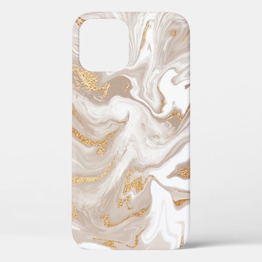 Beige vloeibaar marmer, gouden lijnkunst. Case-Mate iPhone case (Achterkant)