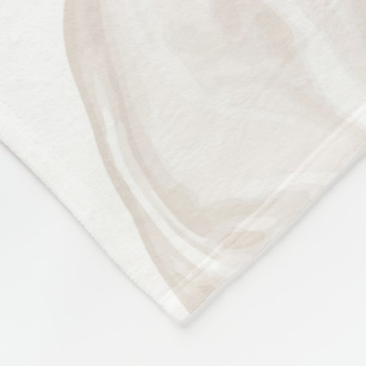 Beige vloeibaar marmer, gouden lijnkunst. fleece deken (Hoek)