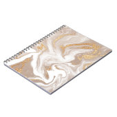 Beige vloeibaar marmer, gouden lijnkunst. notitieboek (Linkerzijde)