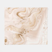 Beige vloeibare marmer met goudglittersplash fleece deken (Voorkant (Horizontaal))