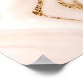 Beige vloeibare marmer met goudglittersplash poster (Hoek)