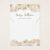 Beige vloeibare marmer profielkaart visitekaartje (Voorkant)