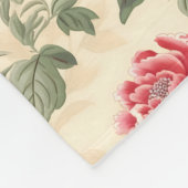 beige vogelchinoiserie fleece deken (Hoek)