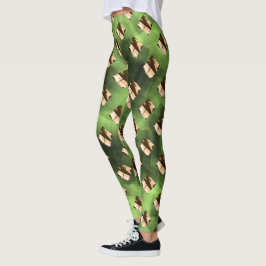beige vormen, strepen, cirkels of groenachtig hexa leggings