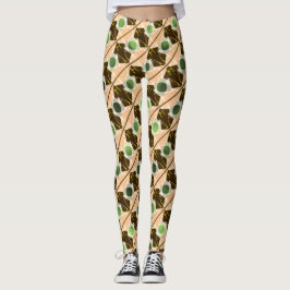 beige vormen, strepen, cirkels of groenachtig hexa leggings