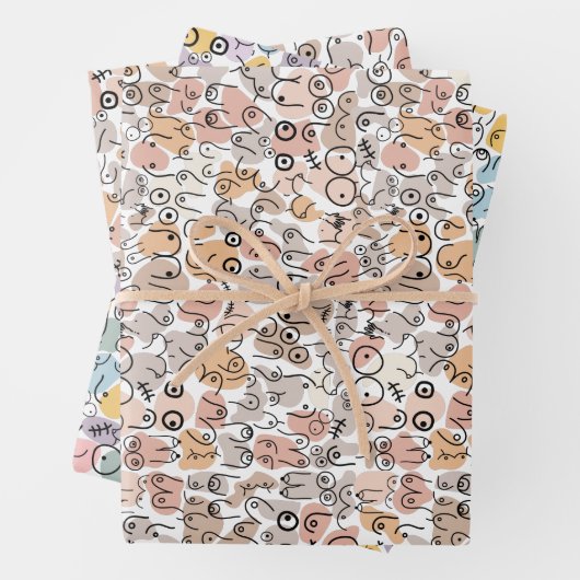 beige vrouw leuk borst inpakpapier (In situ)