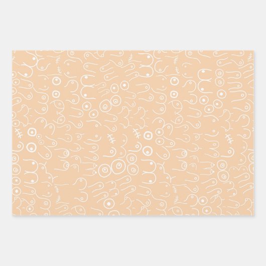 beige vrouw leuk borst inpakpapier (Voorkant 2)