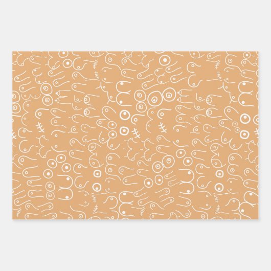 beige vrouw leuk borst inpakpapier (Voorkant)