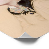 Beige  vrouw Portret Art Print Poster (Hoek)