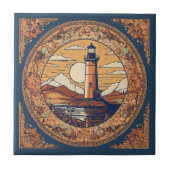  Beige Vuurtoren Tegeltje (Voorkant)