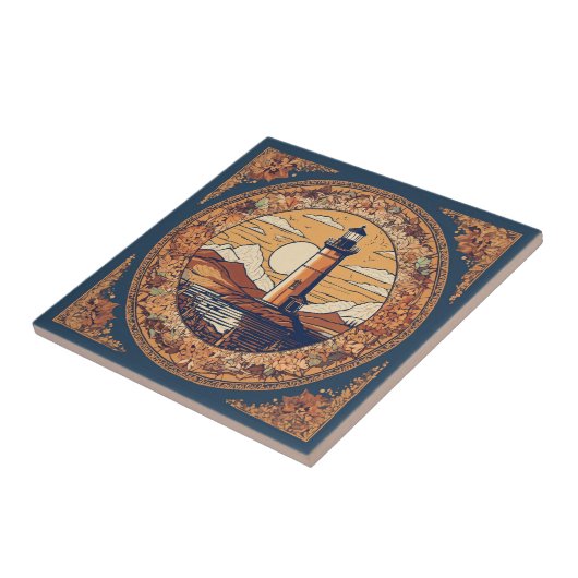  Beige Vuurtoren Tegeltje (Zijkant)