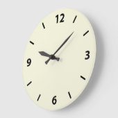 Beige wandklok met zwarte cijfers (Hoek)