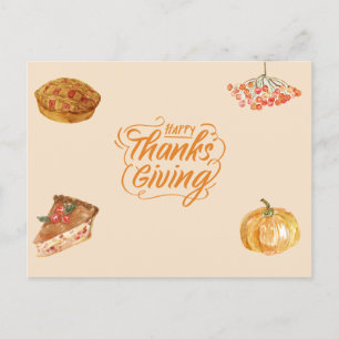 Beige Warm Thanksgiving Feestdagenkaart