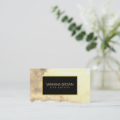 Beige Waterverf achtergrond gouden Lijst Visitekaartje (Staand voorkant)
