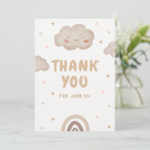 Beige Waterverf Baby shower Bedankkaart (Staand voorkant)